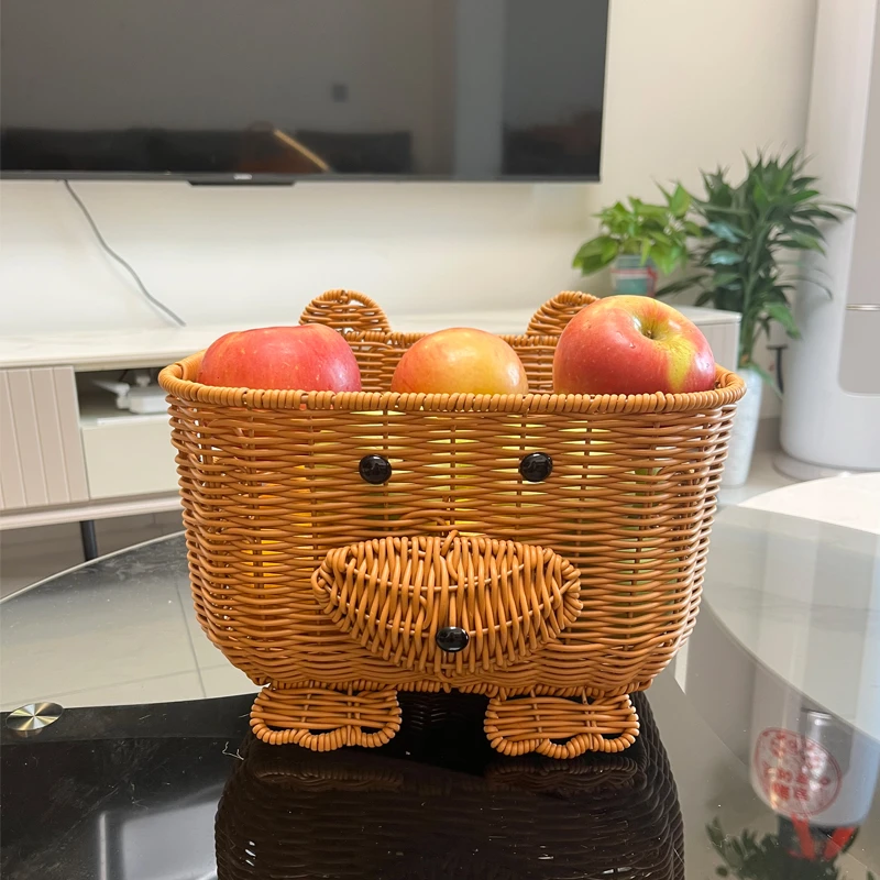 可爱小熊创意造型方形收纳篮学生儿童玩具杂物桌面收纳筐