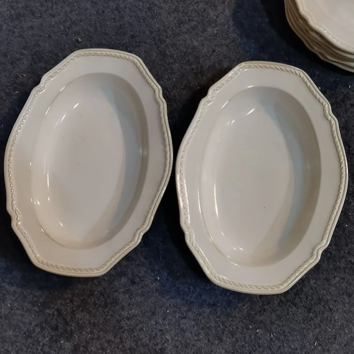 瓷片微瑕麻花辫椭圆深盘两个一组