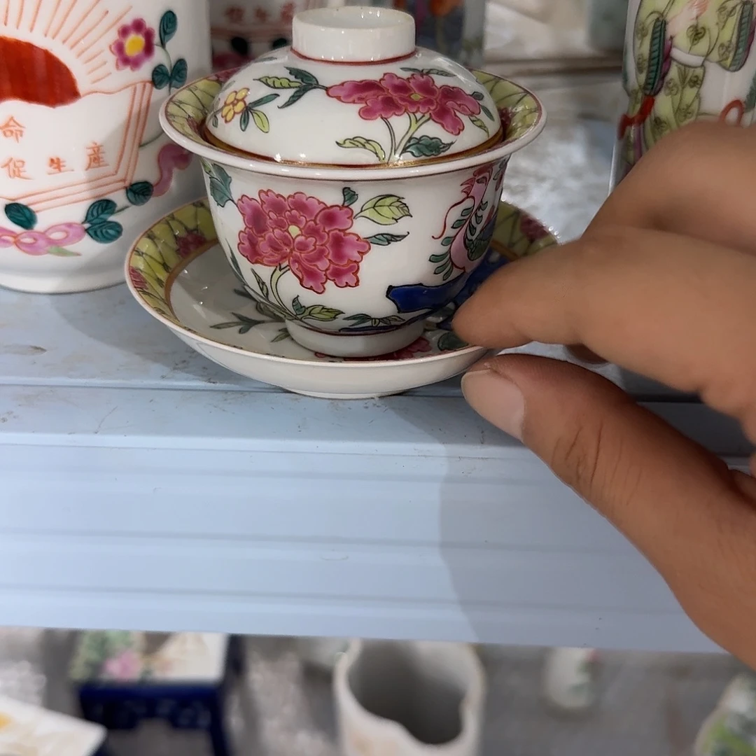 瓷片摆件手绘瓷器处理