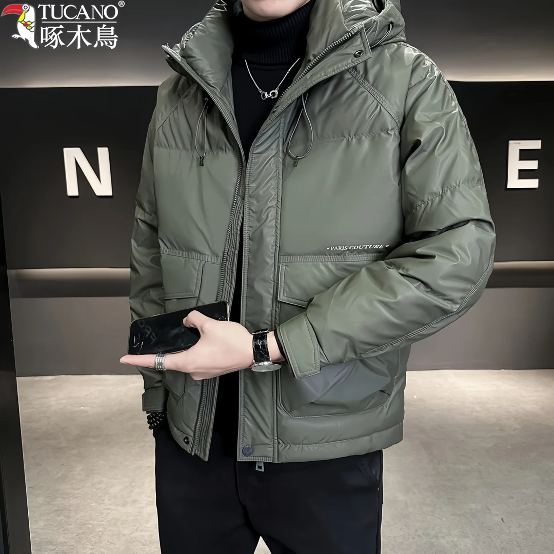 TUCANO/啄木鳥冬季连帽棉服男士休闲时尚百搭保暖防寒服加厚外套