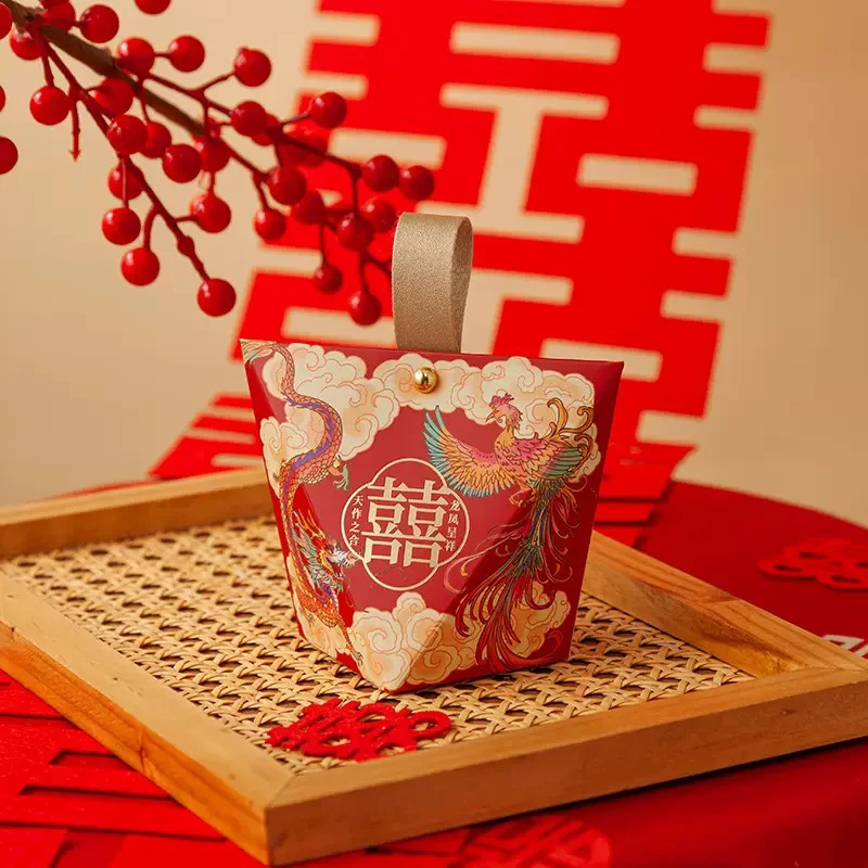 新中式龙凤呈祥喜糖袋子婚礼糖果礼盒结婚喜糖盒伴手礼包装空盒