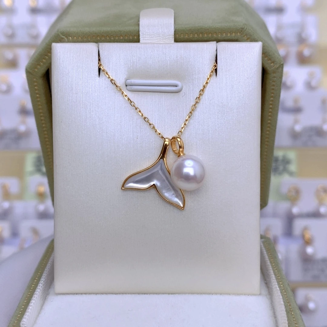 海水珍珠18K金镶嵌套链