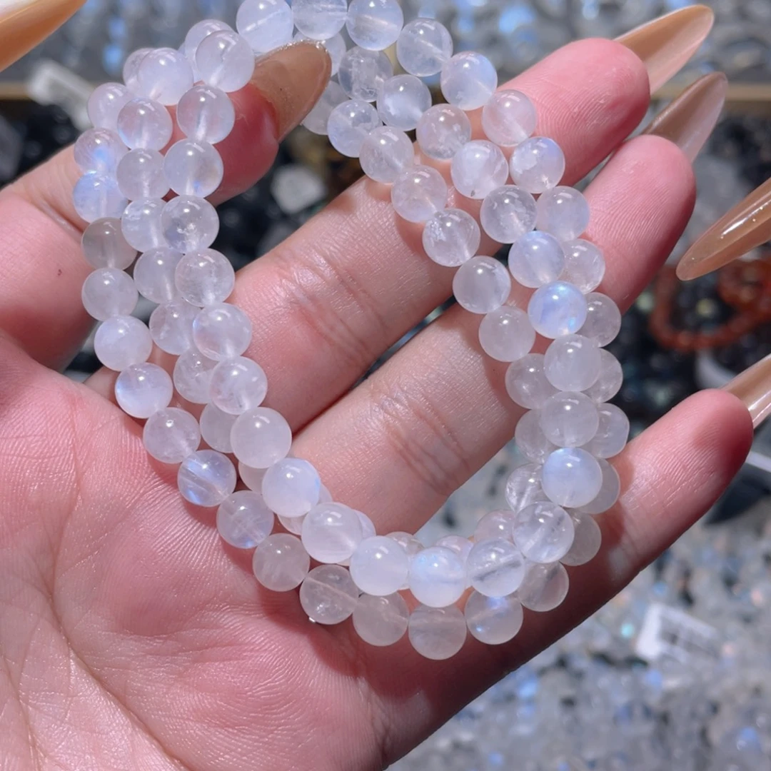 长石手链未镶嵌蓝月光手链多圈6.5mm