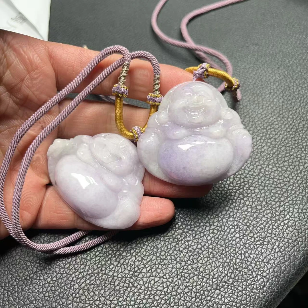 天然缅甸a货翡翠冰紫大佛吊坠 C272—多样性发一件