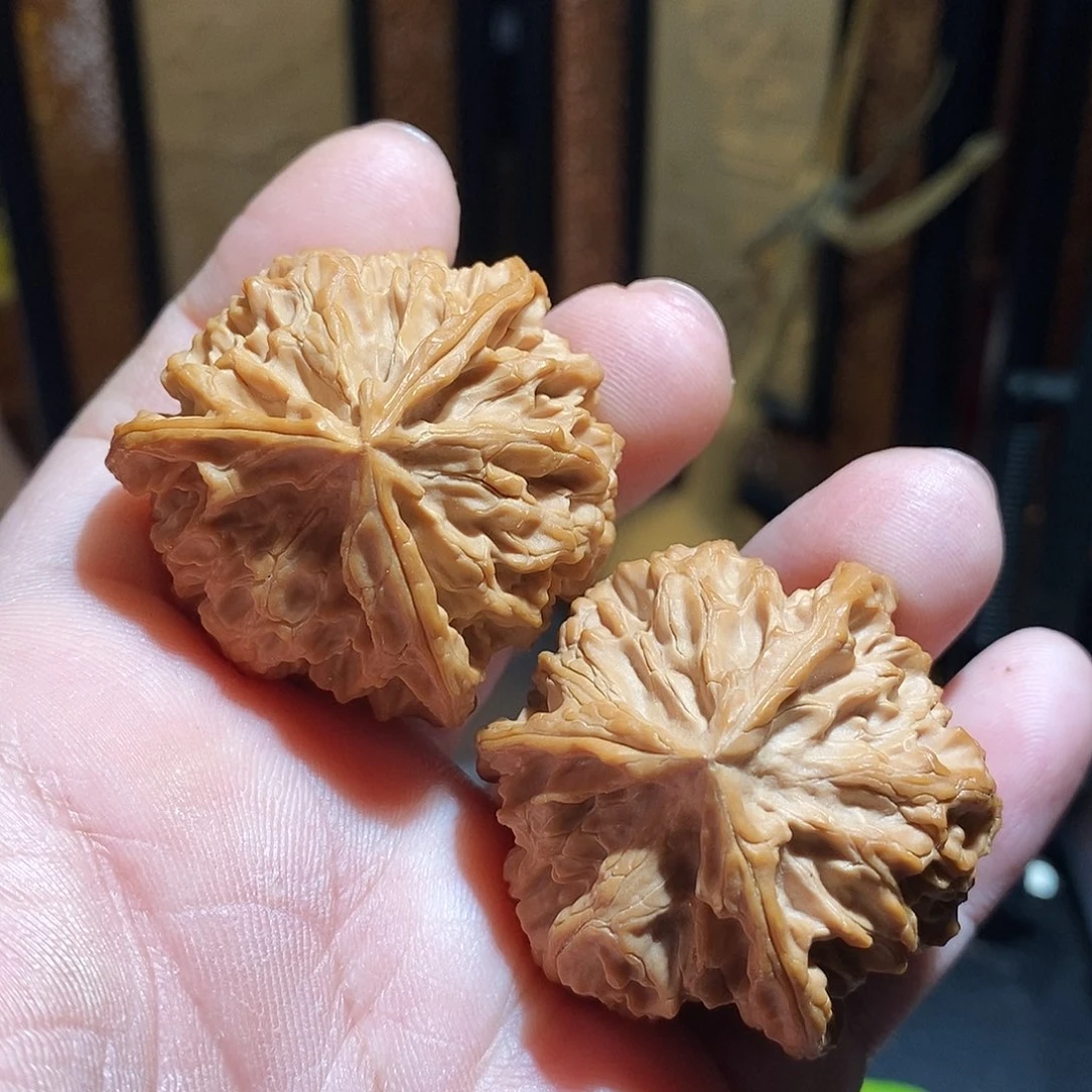 文玩核桃把件42苹果圆三棱全品