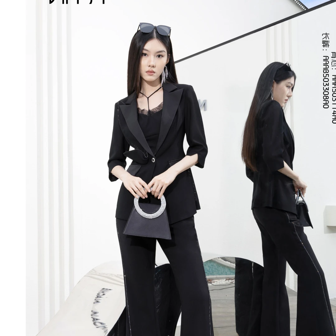 BAISI百丝西装外套AABG503309A0夏款黑色