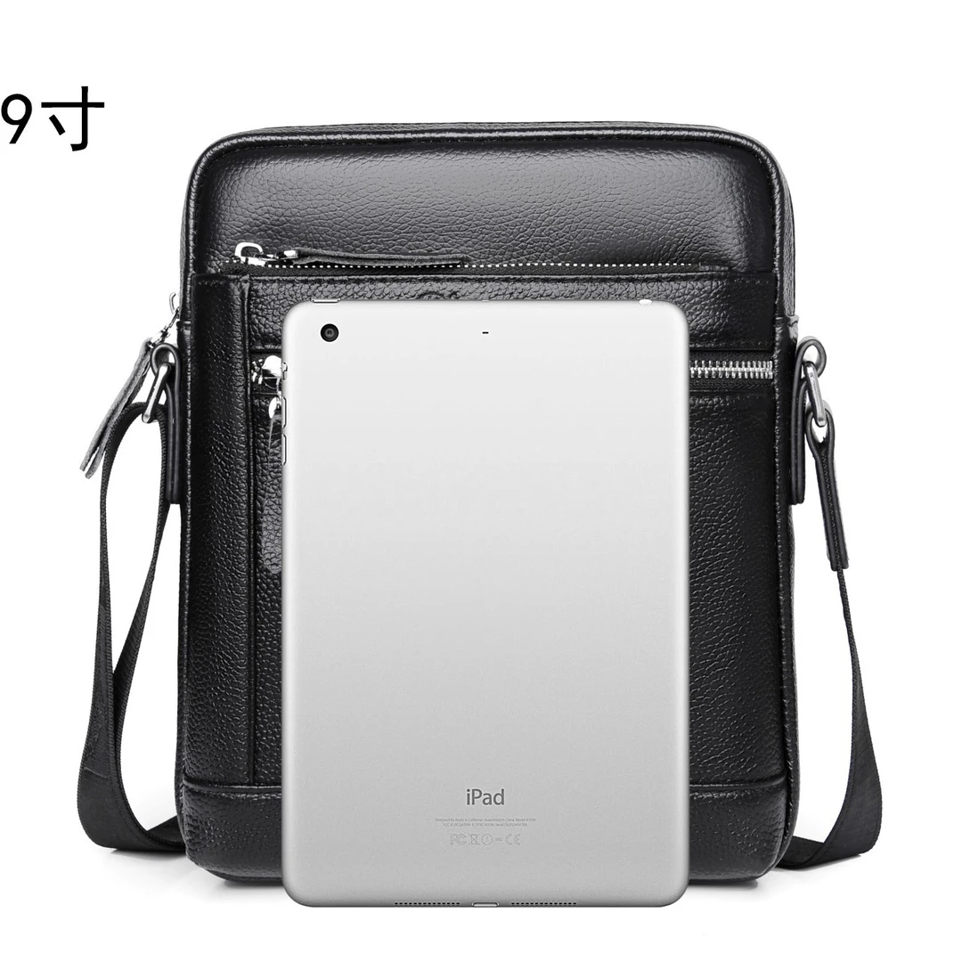 新款男包真皮高级感单肩包休闲竖款斜挎包头层牛皮挎包多功能时尚