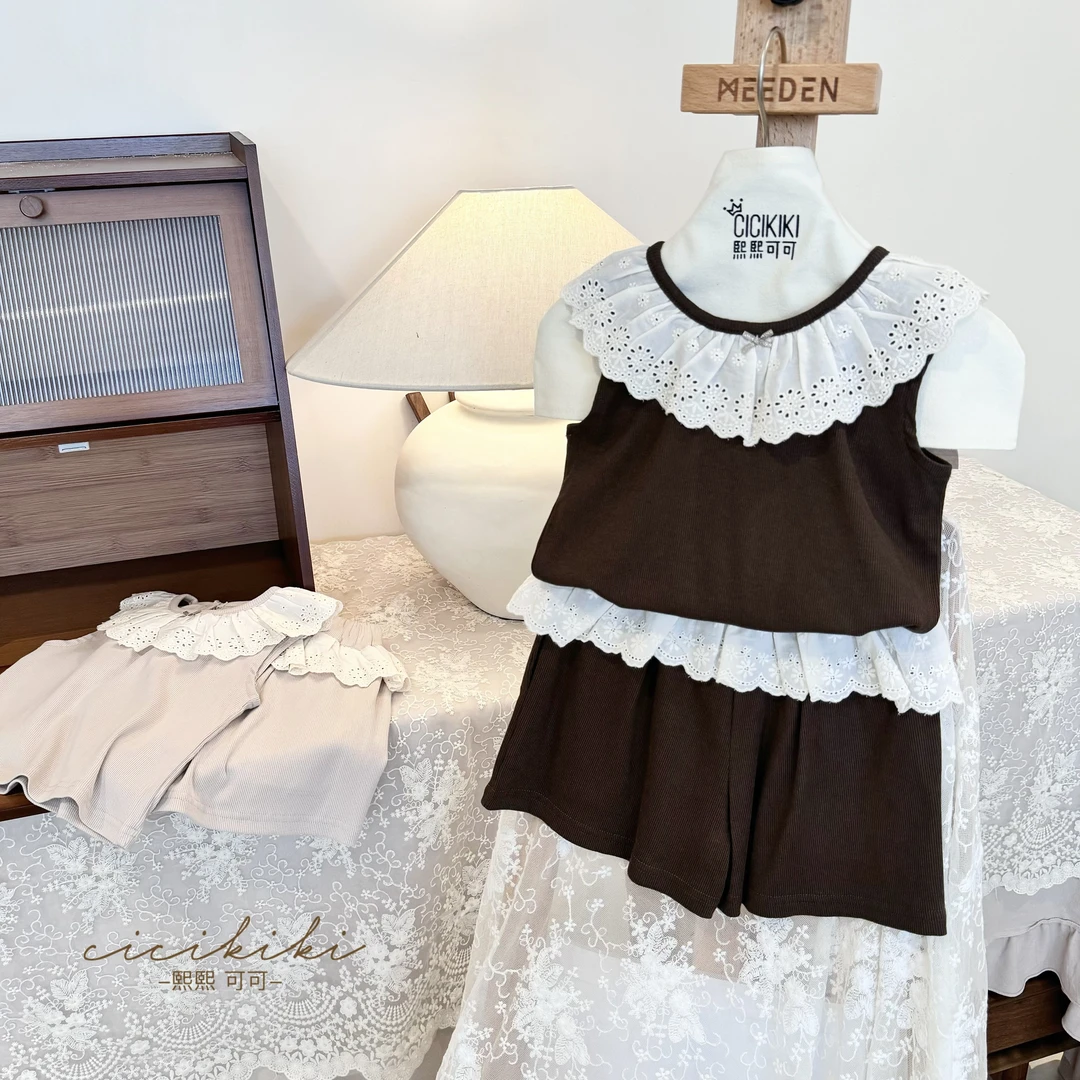 【曼波】2025女童童装夏季百搭优雅儿童背心 熙熙可可BX2517 KZ2527