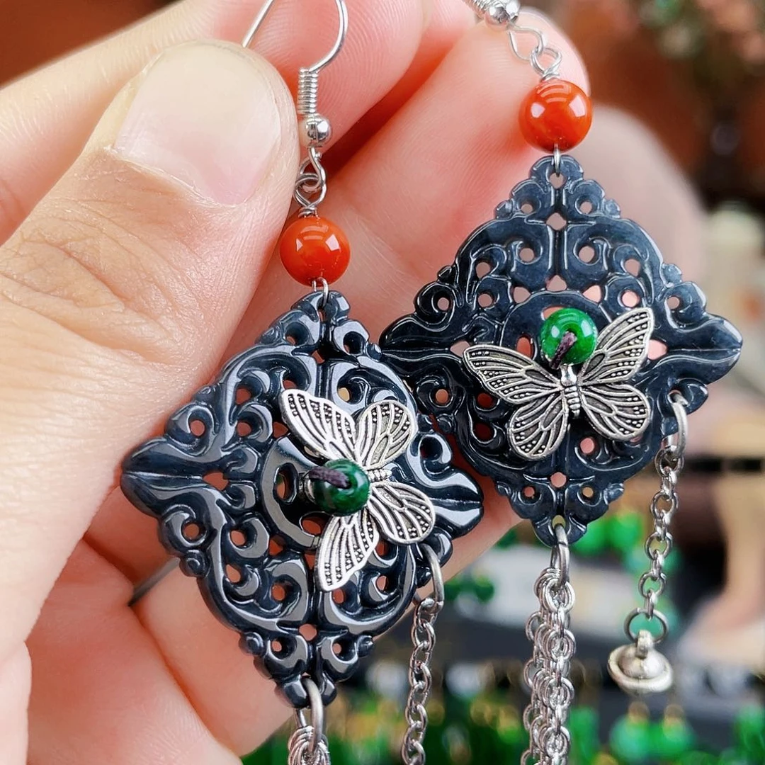 翡翠未镶嵌耳饰饰品