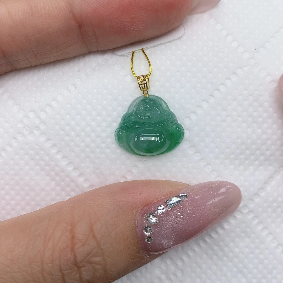 颈饰18K金镶嵌翡翠