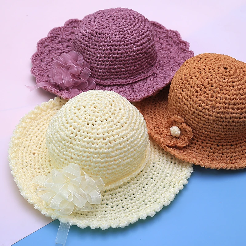 雪纺纱帽子材料包手工diy编织勾帽子丝带套装钩针线钩织渔夫帽子