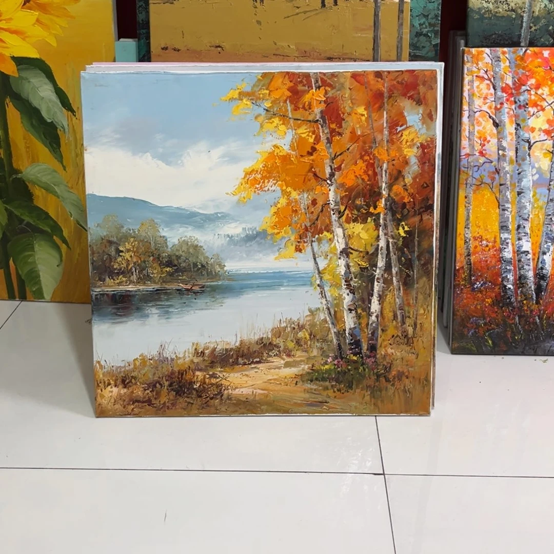 手工手绘精品油画60+60厘米内框