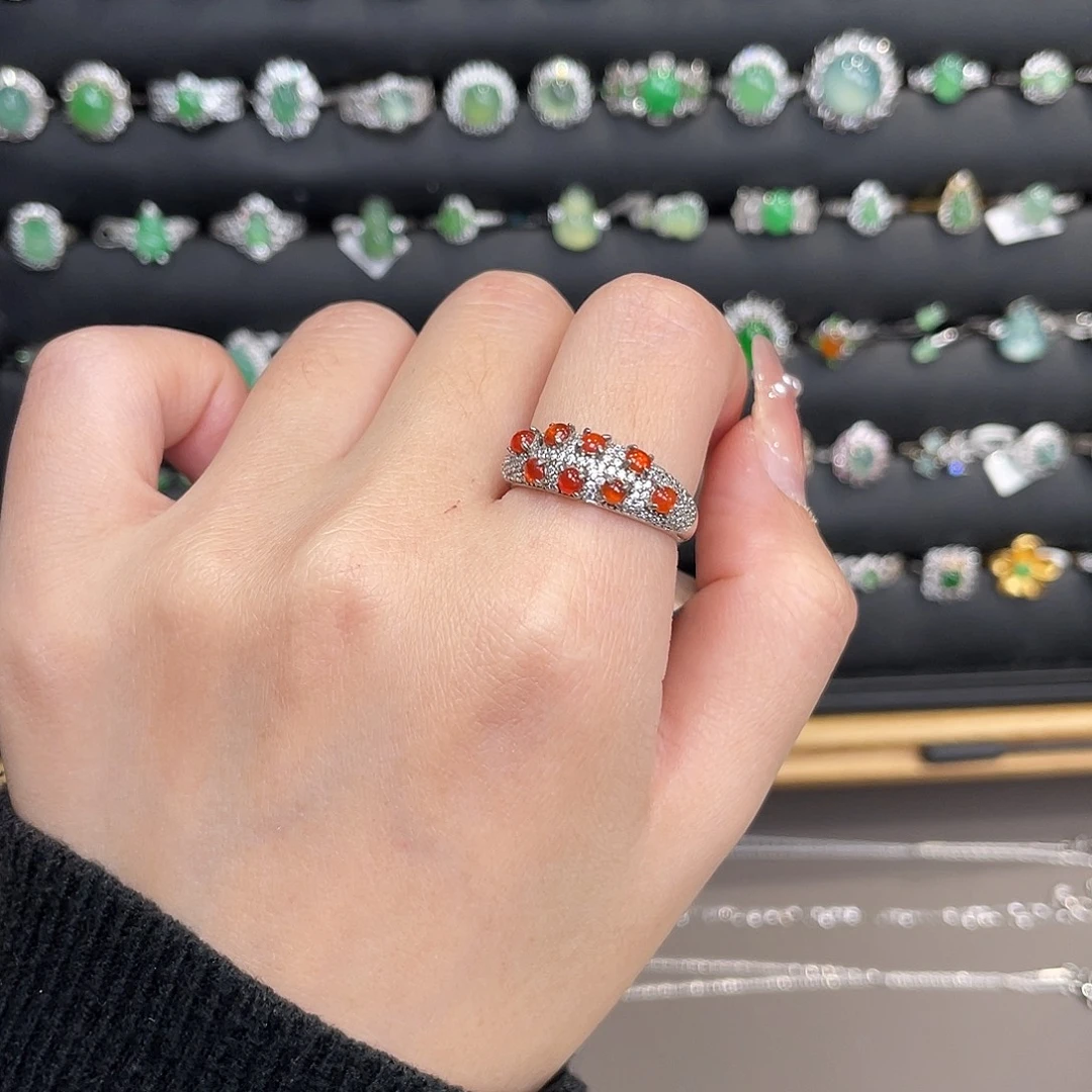 翡翠银S925镶嵌戒指