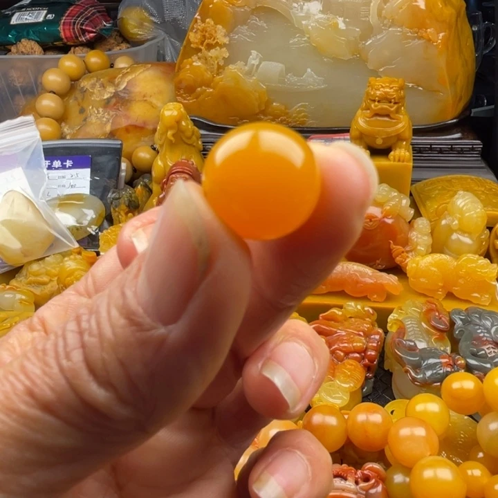 石英质玉（黄龙玉）珠子合金叁****?