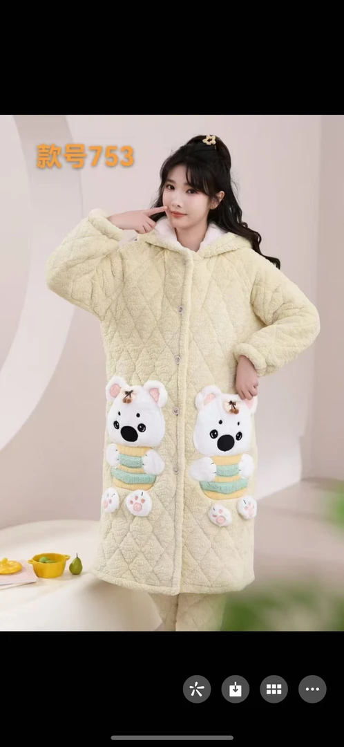 清仓2025新品三层加厚加棉外穿家居服套装