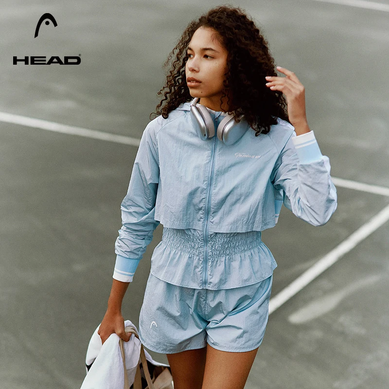 HEAD海德轻薄连帽拼接夹克2025春季新款户外运动透气拼色外套女