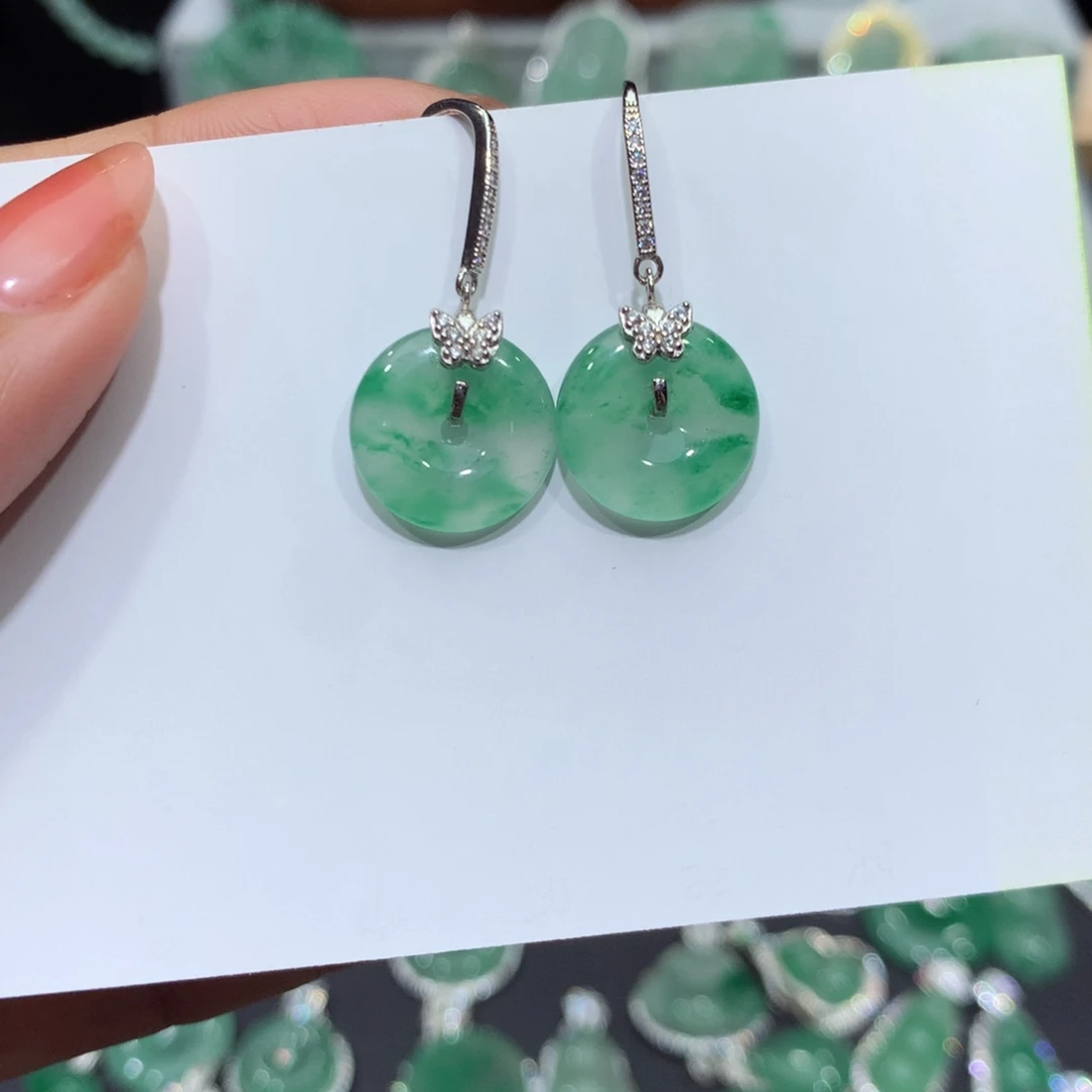 颈饰银S925镶嵌石英质玉（非洲翠）