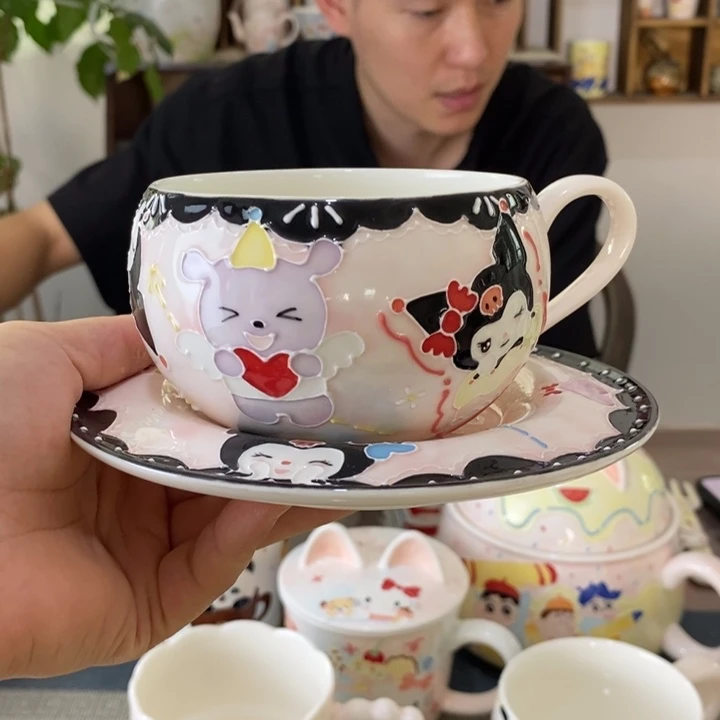 ^****瓷片绣球景德镇釉下彩手绘