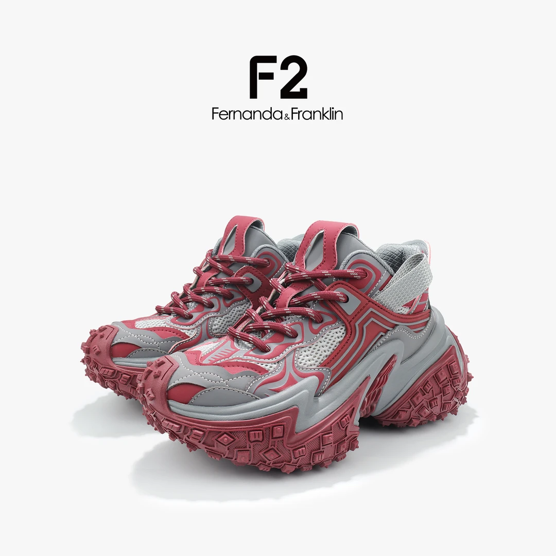 F2【嘲风】老爹鞋复古休闲鞋潮酷未来潮款厚底增高轮胎底增高鞋男