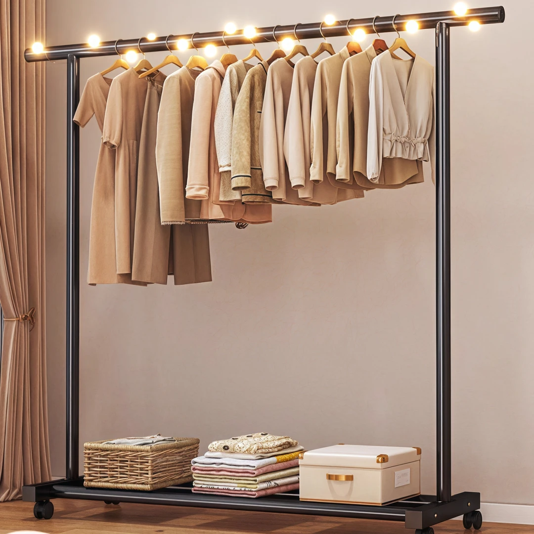 加粗落地立式简约室内宿舍收纳衣帽架晾衣架挂衣架家用晾衣架架子