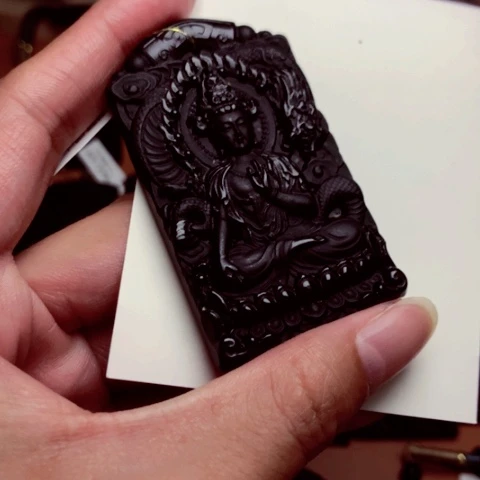 天然缅甸a货钢琴黑挂件