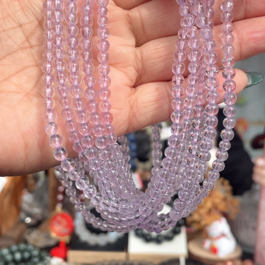 水晶手串未镶嵌4.5mm薰衣草阿塞多圈手串多样性发其一