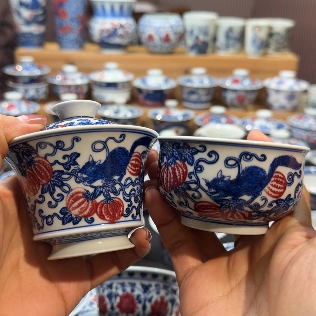 松鼠西瓜两件套手绘原矿