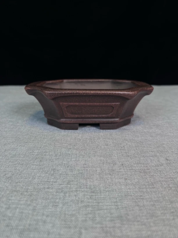 水明盆行山长方小品紫砂盆乌泥高温烧制18*15*6内径14.5*11.5*4.5