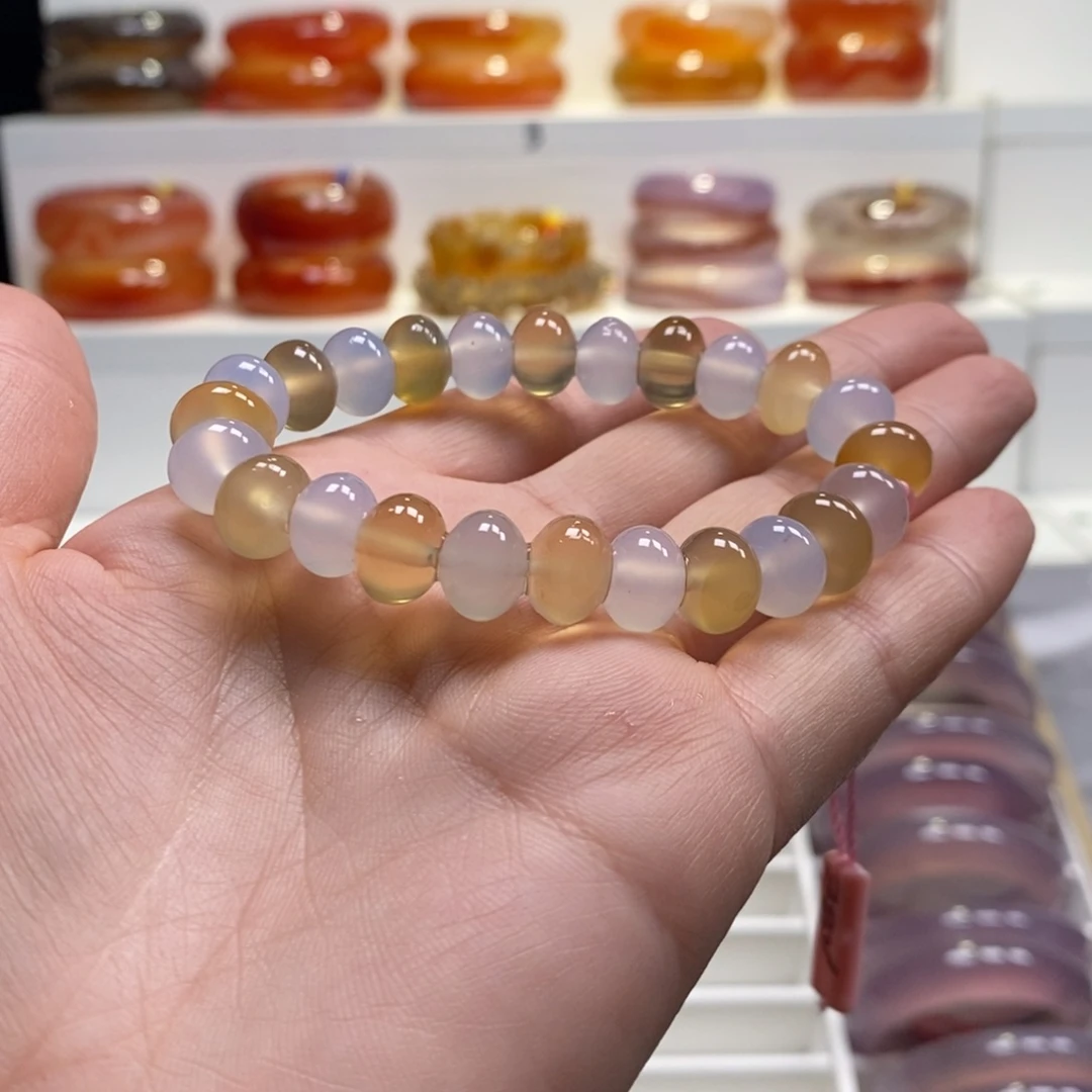 玛瑙/玉髓未镶嵌手串天然纹雾