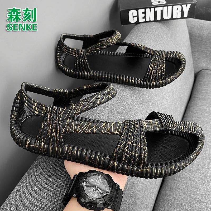 森刻凉鞋2025夏季新款时尚潮鞋防滑耐磨沙滩鞋舒适百搭情侣凉拖鞋