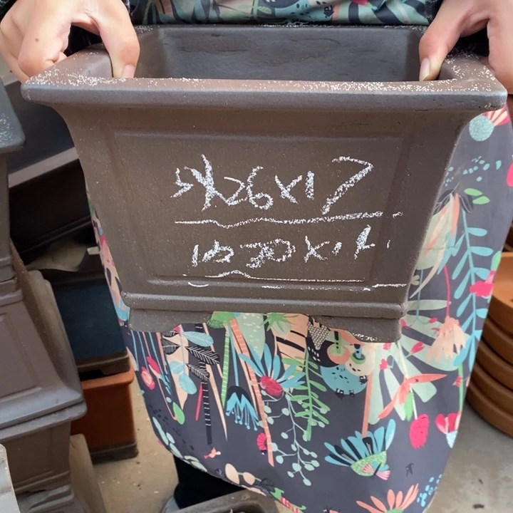 紫砂花盆只顾看手机的日子