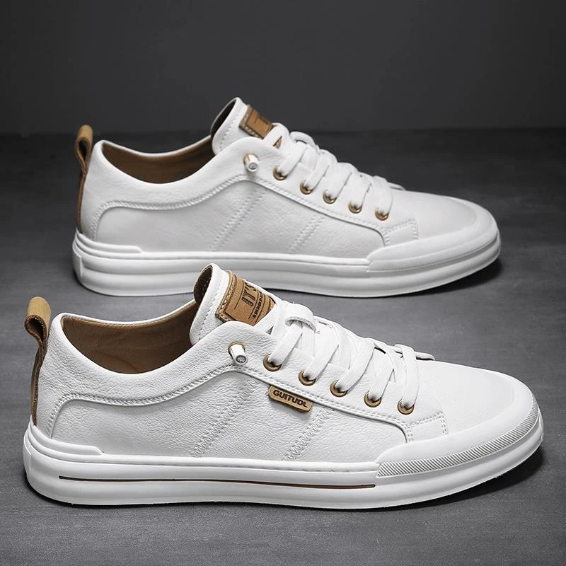 PT RICH男鞋夏季透气高级感百搭板鞋男士一脚蹬休闲皮鞋运动真皮