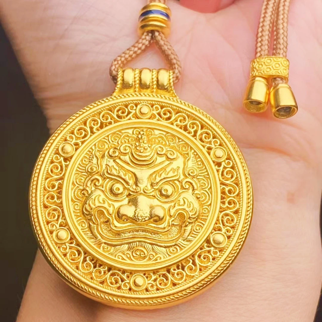 黄金独角兽貔貅罗盘摆件送绳精美古法韦雪同款