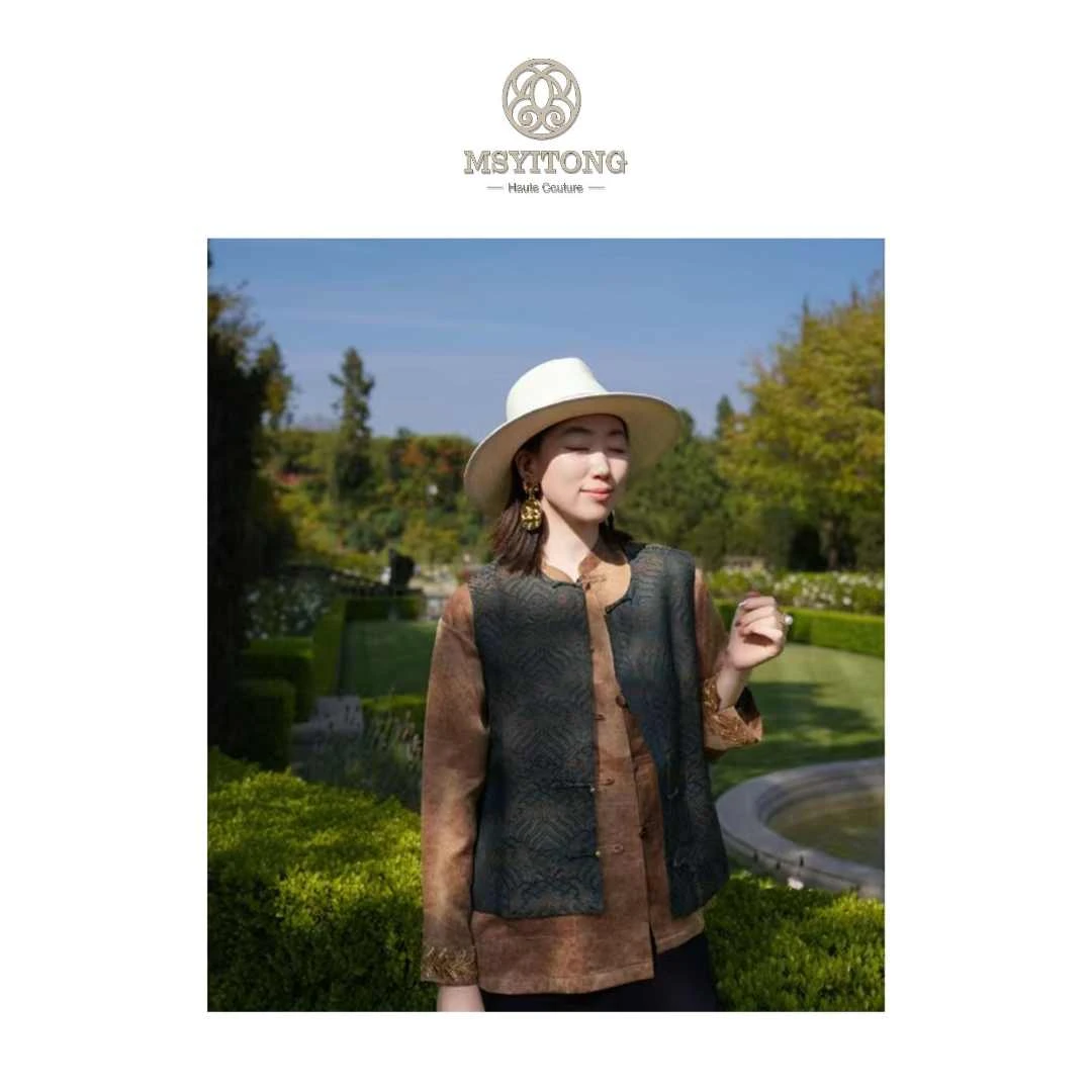 【MSYITONG甄选】宋锦祥云香云纱马褂