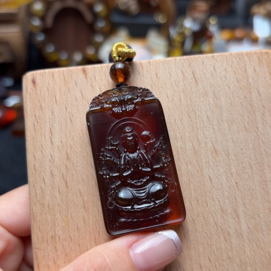 琥珀未镶嵌珠宝奇石红蜜千手