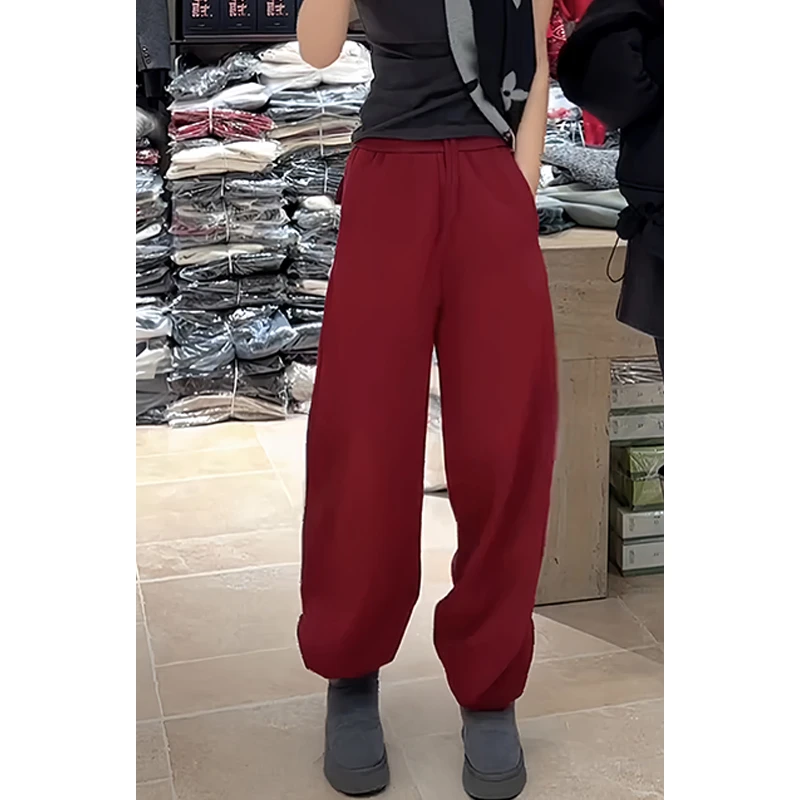 复古温柔风舒适宽松休闲裤女款2026秋冬季新款时尚百搭外穿阔脚裤