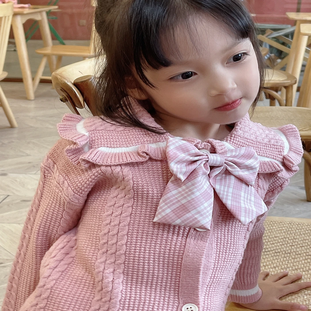 韩版女女小童高级感潮服套装半身裙秋季学院风