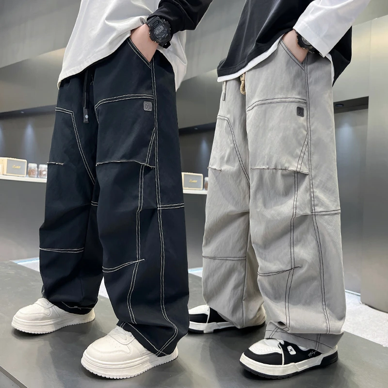 男童休闲裤2025秋装新款直筒长裤儿童春秋宽松中大童裤子潮流痞帅