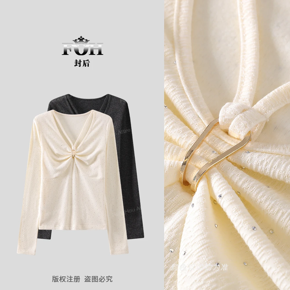 美人访【封后轻奢设计】精致小性感细闪时尚打底内搭上衣13719