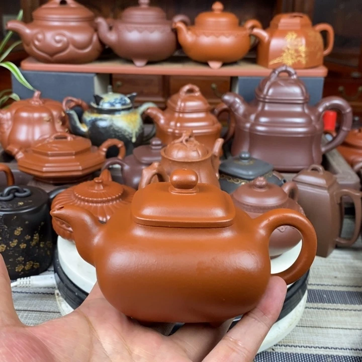 茶壶紫砂四方传炉220Cc原矿赵庄朱泥特价