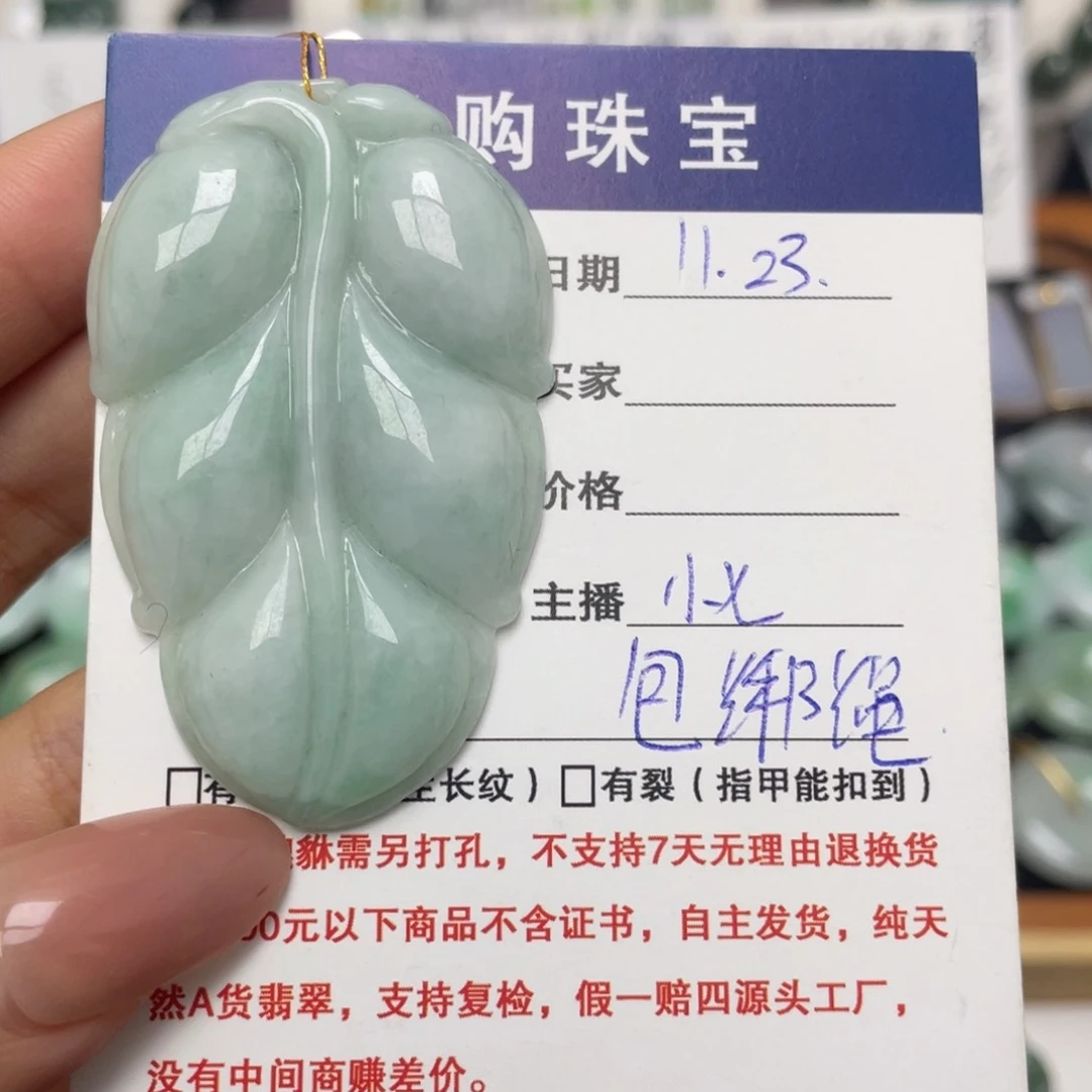 颈饰未镶嵌翡翠叶子
