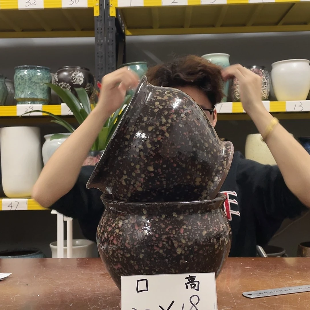 宜兴紫砂粗陶花盆