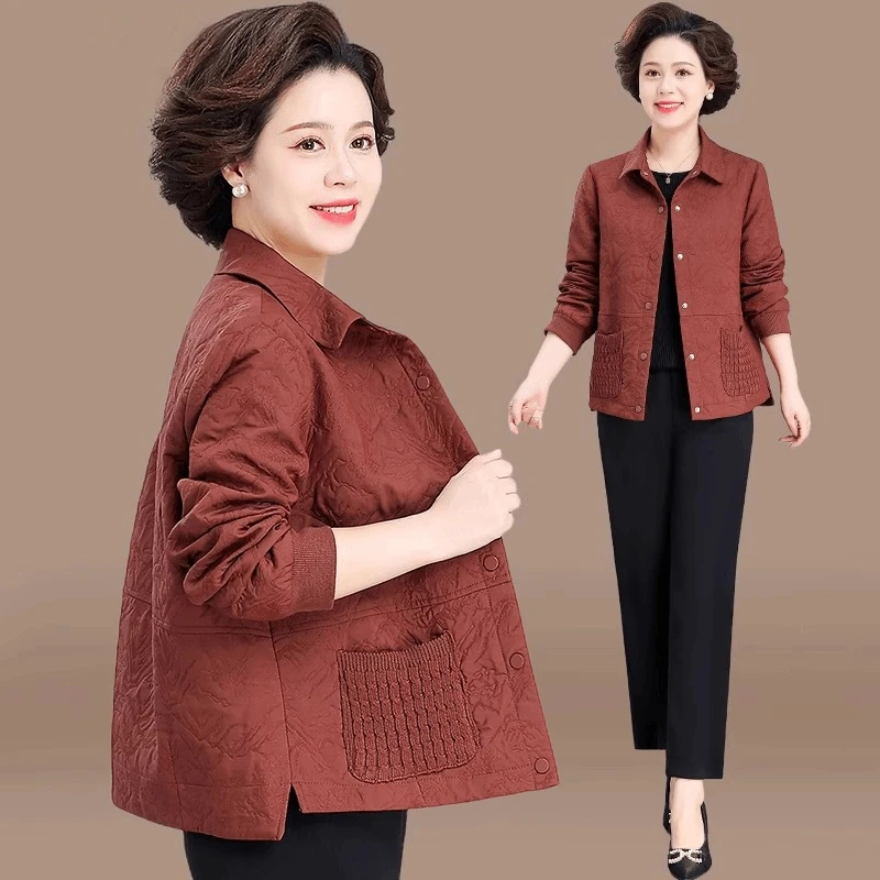 小个子妈妈春装休闲外套2025新款洋气中老年女装上衣春秋短款夹克