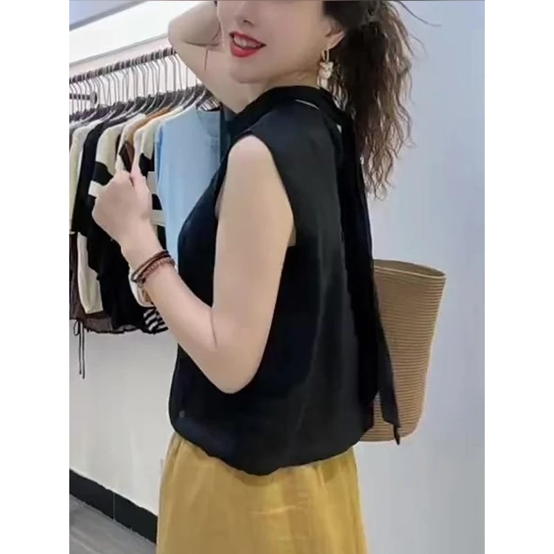 小个子修身时尚百搭设计感黑色上衣短款漂亮潮流舒适背心马甲夏季