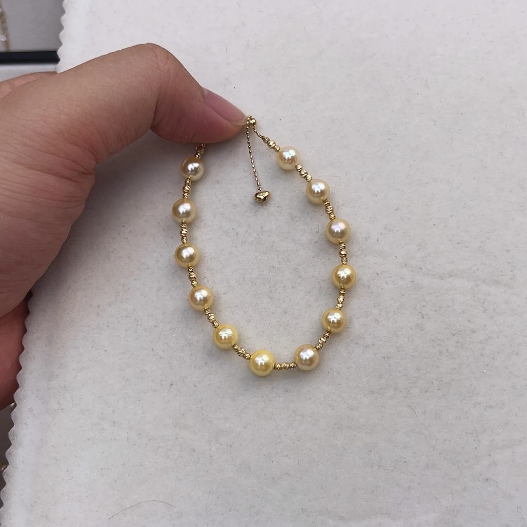 海水珍珠18K金镶嵌手绳