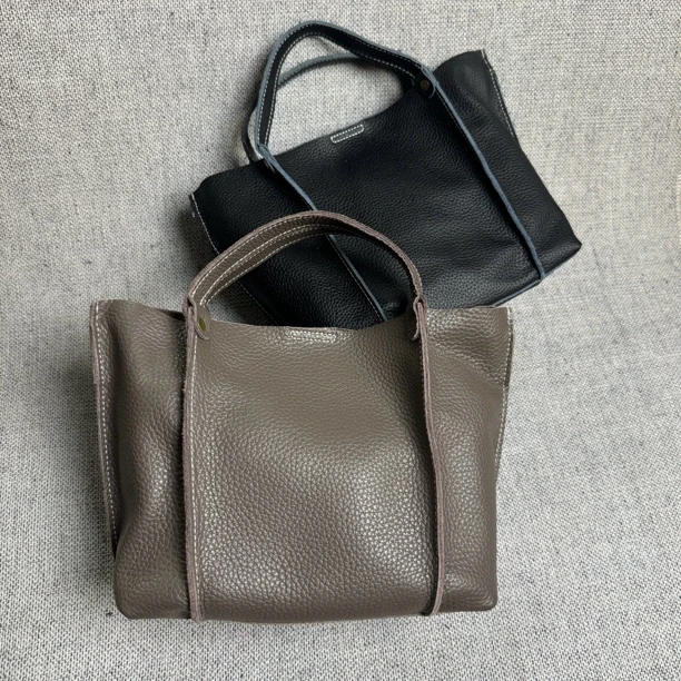 头层牛皮水桶包休闲款