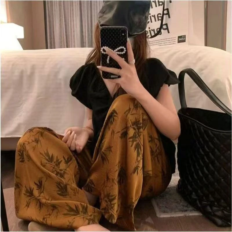 2025新款女士棉绸九分裤睡裤家居裤可外穿中老年妈妈款