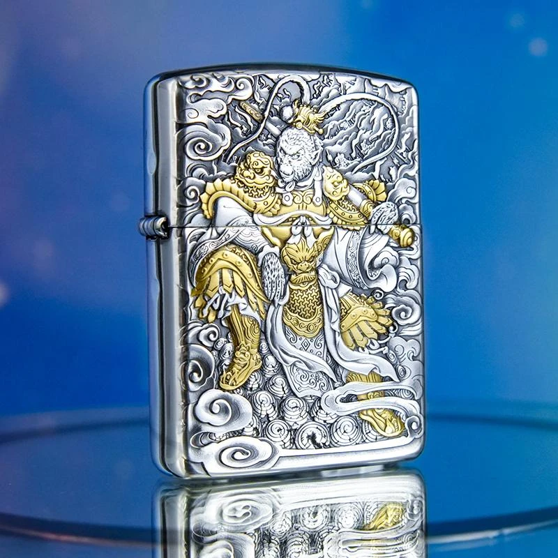 ZIPPO打火机正品/镀银鎏金【封侯拜相】盔甲浮雕DYJ1【达人】