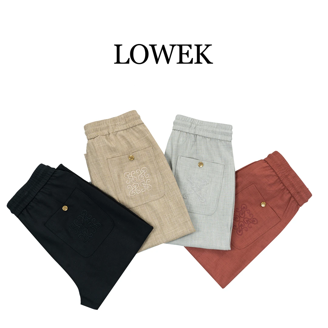 1263复古/LOWEK   新款轻奢长裤时尚百搭男士弹力休闲裤简约