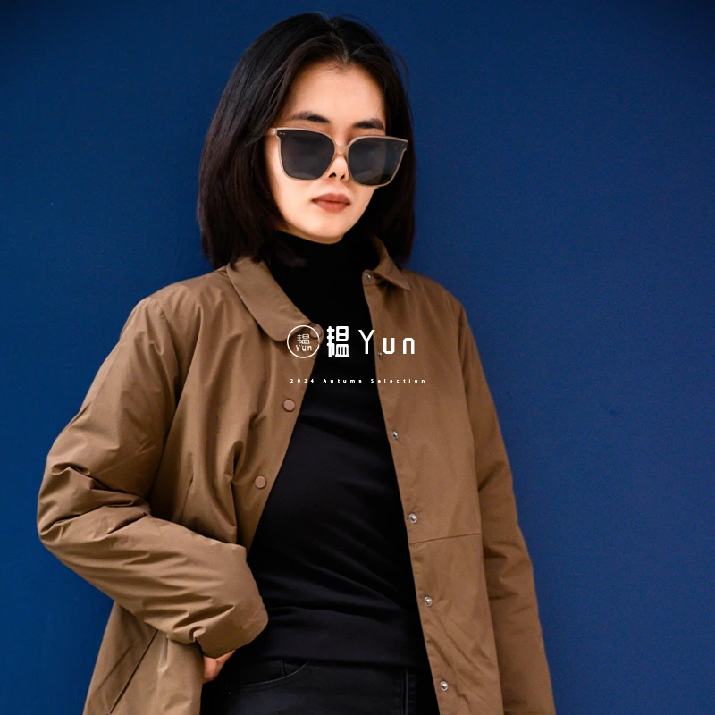 韫Yun极简加厚中长款夹棉宽松外套D251216082M